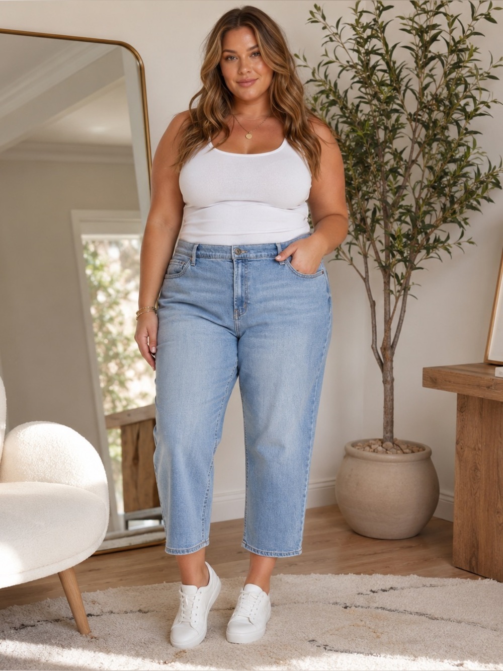 Old Navy Mid Rise Boyfriend Jeans Women’s Size 18 Light Wash Stretch Denim
